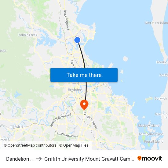 Dandelion St at Sorrel Street to Griffith University Mount Gravatt Campus (Queensland Institute Of Business And Technology) map