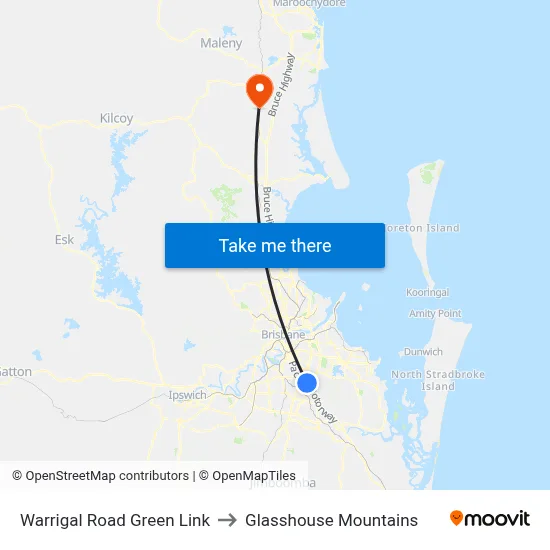 Warrigal Road Green Link to Glasshouse Mountains map