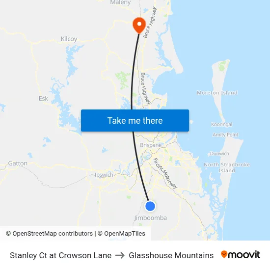Stanley Ct at Crowson Lane to Glasshouse Mountains map
