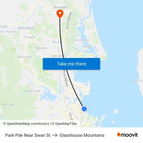 Park Pde Near Swan St to Glasshouse Mountains map