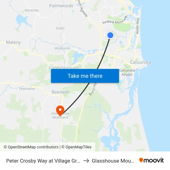 Peter Crosby Way at Village Green Bvd to Glasshouse Mountains map