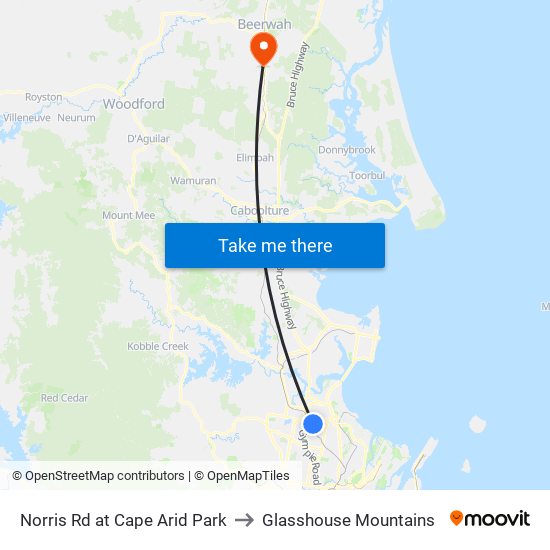 Norris Rd at Cape Arid Park to Glasshouse Mountains map