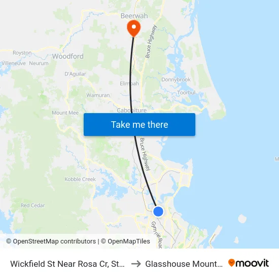 Wickfield St Near Rosa Cr, Stop 49 to Glasshouse Mountains map