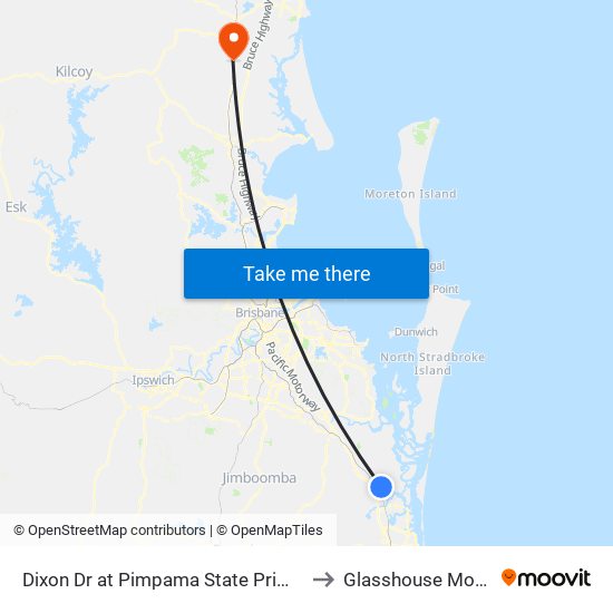 Dixon Dr at Pimpama State Primary College to Glasshouse Mountains map
