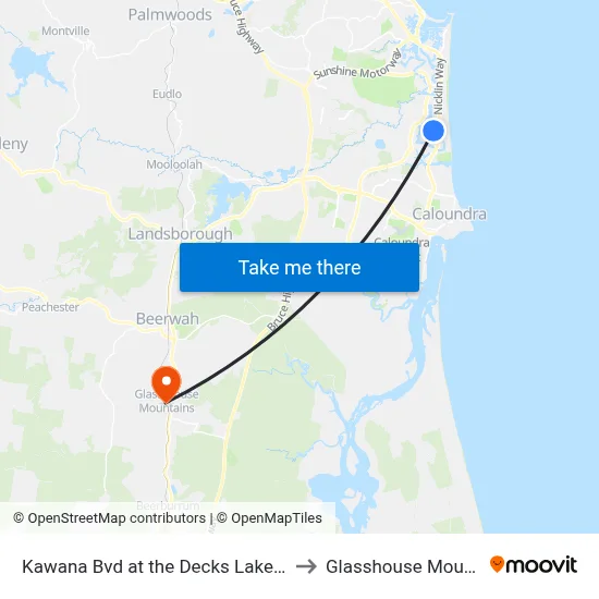 Kawana Bvd at the Decks Lake Kawana to Glasshouse Mountains map