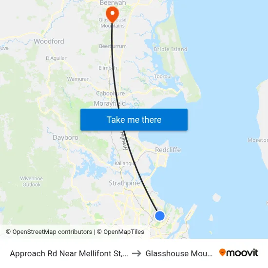 Approach Rd Near Mellifont St, Stop 31 to Glasshouse Mountains map