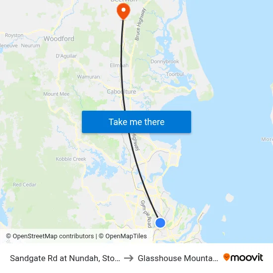 Sandgate Rd at Nundah, Stop 3 to Glasshouse Mountains map
