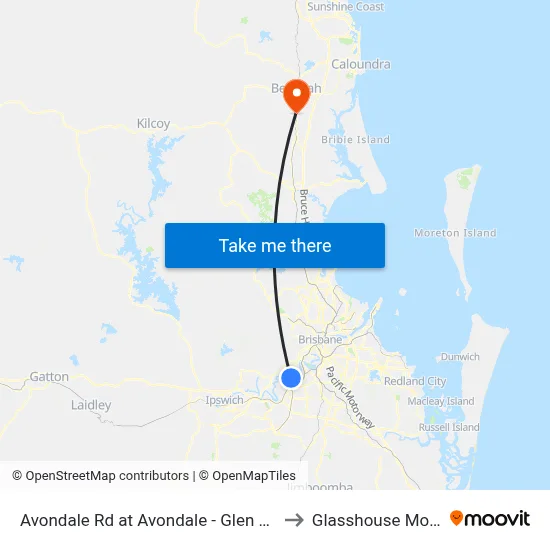 Avondale Rd at Avondale - Glen Ross, Stop 61 to Glasshouse Mountains map