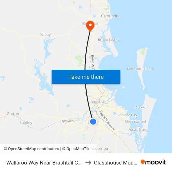 Wallaroo Way Near Brushtail Cr, Stop 61 to Glasshouse Mountains map