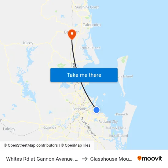 Whites Rd at Gannon Avenue, Stop 72 to Glasshouse Mountains map