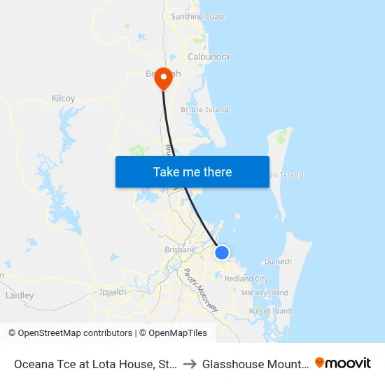 Oceana Tce at Lota House, Stop 81 to Glasshouse Mountains map