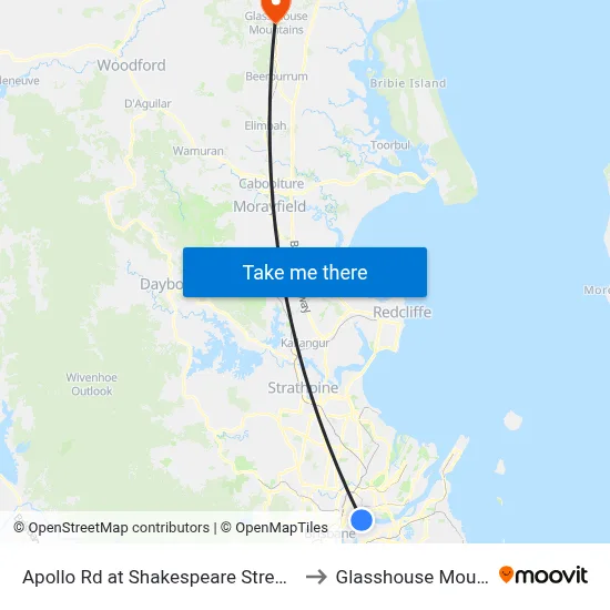 Apollo Rd at Shakespeare Street, Stop 39 to Glasshouse Mountains map