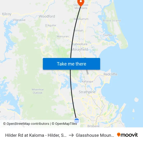 Hilder Rd at Kaloma - Hilder, Stop 41 to Glasshouse Mountains map