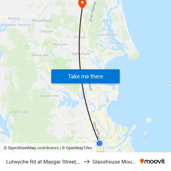 Lutwyche Rd at Maygar Street, Stop 17 to Glasshouse Mountains map