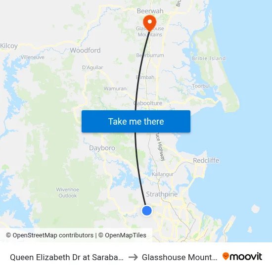 Queen Elizabeth Dr at Saraband Dr to Glasshouse Mountains map