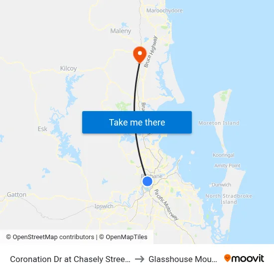 Coronation Dr at Chasely Street, Stop 8 to Glasshouse Mountains map