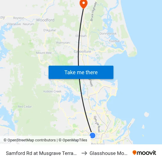Samford Rd at Musgrave Terrace, Stop 27 to Glasshouse Mountains map
