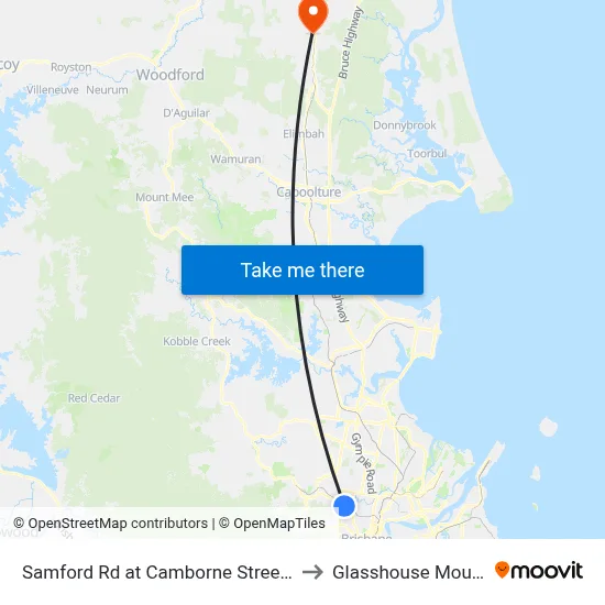 Samford Rd at Camborne Street, Stop 28 to Glasshouse Mountains map