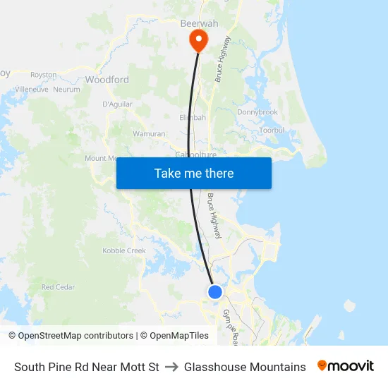 South Pine Rd Near Mott St to Glasshouse Mountains map