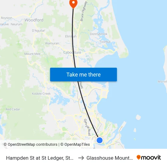 Hampden St at St Ledger, Stop 29 to Glasshouse Mountains map