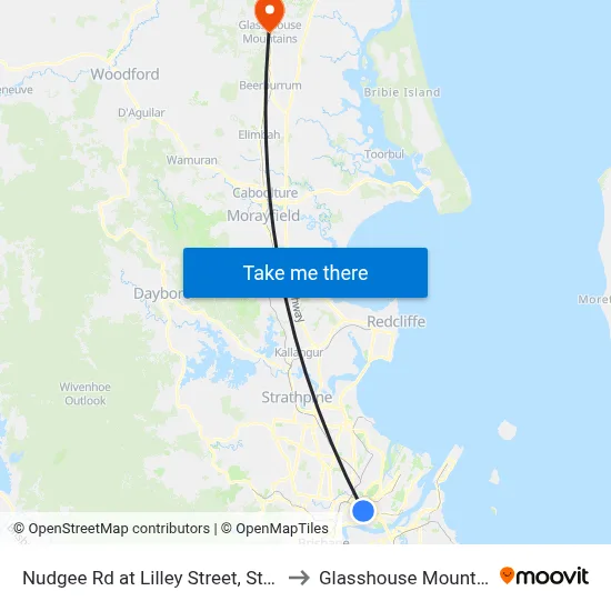 Nudgee Rd at Lilley Street, Stop 34 to Glasshouse Mountains map