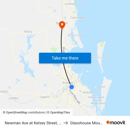 Newman Ave at Kelsey Street, Stop 35 to Glasshouse Mountains map