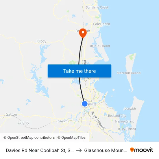 Davies Rd Near Coolibah St, Stop 33 to Glasshouse Mountains map