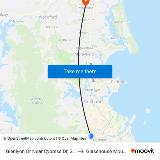 Glenlyon Dr Near Cypress Dr, Stop 39c to Glasshouse Mountains map