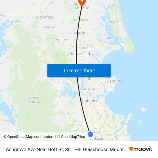 Ashgrove Ave Near Bott St, Stop 25 to Glasshouse Mountains map