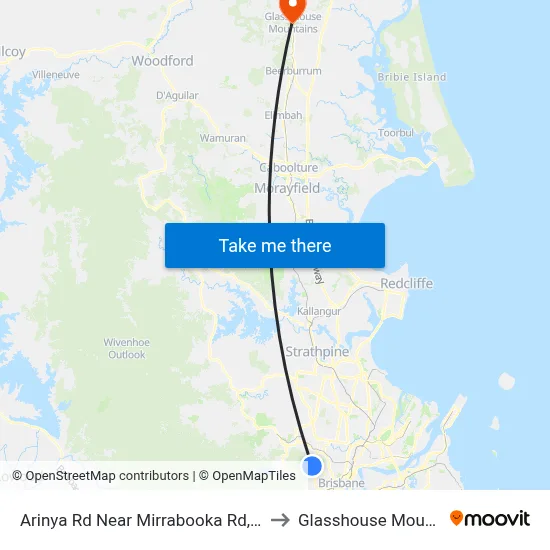 Arinya Rd Near Mirrabooka Rd, Stop 39 to Glasshouse Mountains map