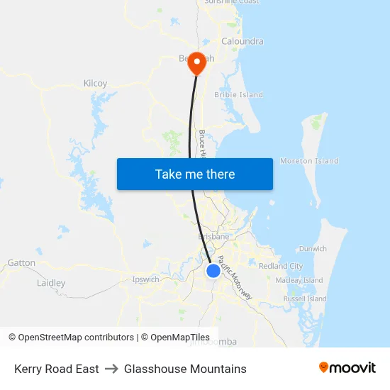 Kerry Road East to Glasshouse Mountains map