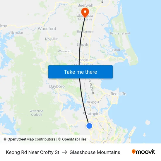 Keong Rd Near Crofty St to Glasshouse Mountains map
