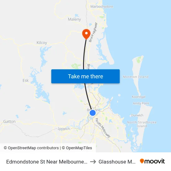 Edmondstone St Near Melbourne St Hail 'N' Ride to Glasshouse Mountains map