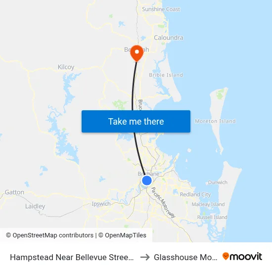 Hampstead Near Bellevue Street Hail 'N' Ride to Glasshouse Mountains map