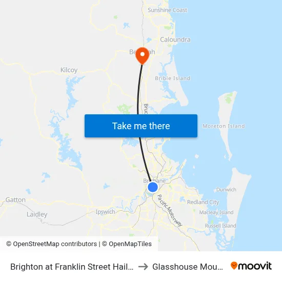 Brighton at Franklin Street Hail 'N' Ride to Glasshouse Mountains map