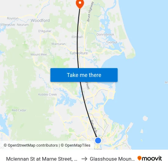 Mclennan St at Marne Street, Stop 17 to Glasshouse Mountains map