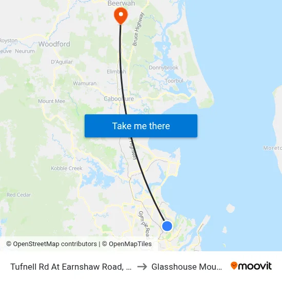 Tufnell Rd At Earnshaw Road, Stop 32 to Glasshouse Mountains map