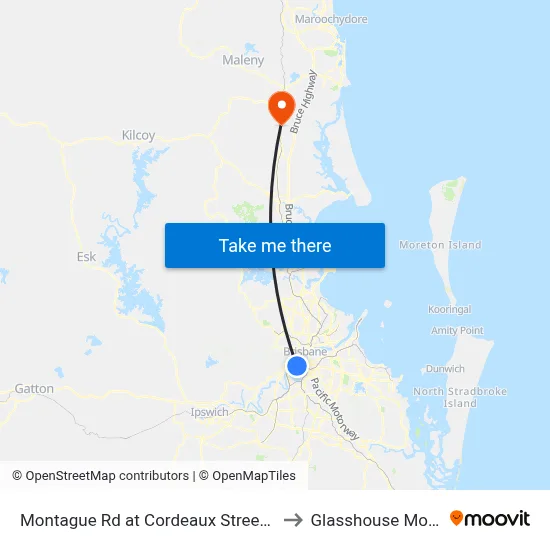 Montague Rd at Cordeaux Street, Stop 30/14 to Glasshouse Mountains map