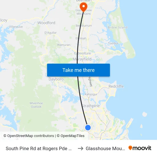 South Pine Rd at Rogers Pde W, Stop 44 to Glasshouse Mountains map