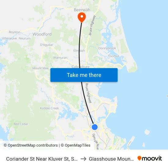 Coriander St Near Kluver St, Stop 60 to Glasshouse Mountains map