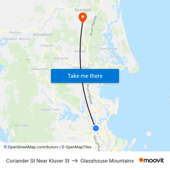 Coriander St Near Kluver St to Glasshouse Mountains map