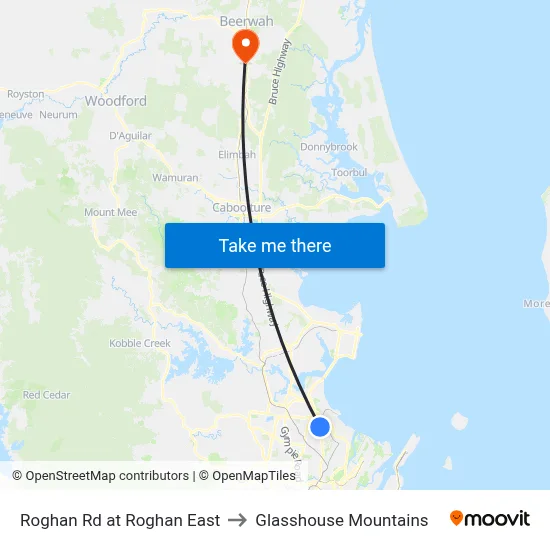 Roghan Rd at Roghan East to Glasshouse Mountains map