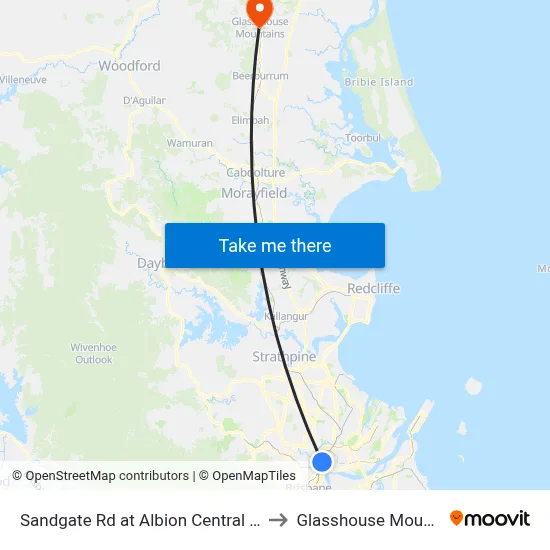 Sandgate Rd at Albion Central Stop 19 to Glasshouse Mountains map
