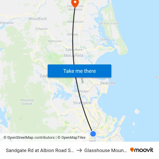 Sandgate Rd at Albion Road Stop 18 to Glasshouse Mountains map