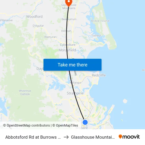 Abbotsford Rd at Burrows St to Glasshouse Mountains map