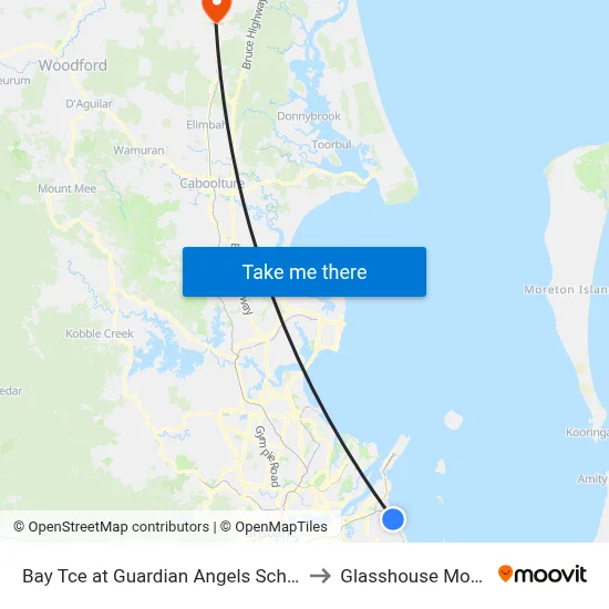 Bay Tce at Guardian Angels School Stop 95 to Glasshouse Mountains map