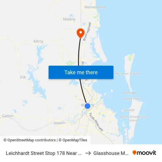 Leichhardt Street Stop 178 Near Little Edward St to Glasshouse Mountains map