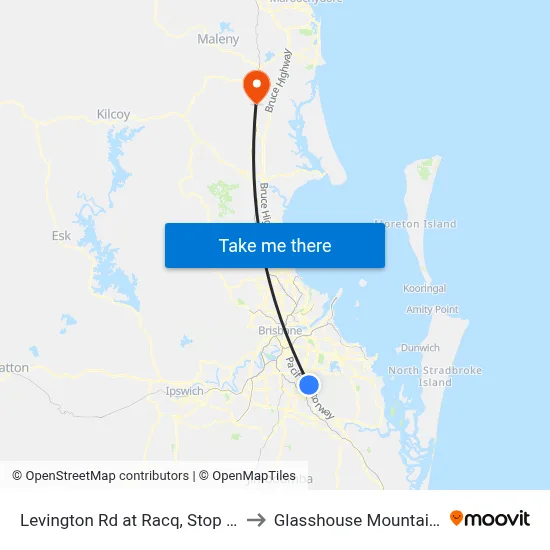 Levington Rd at Racq, Stop 84 to Glasshouse Mountains map