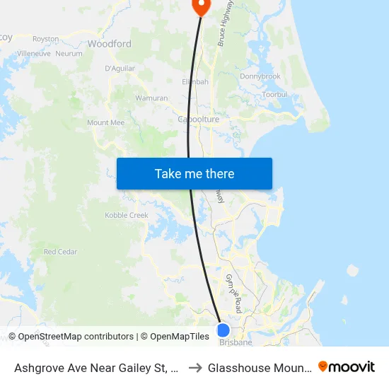 Ashgrove Ave Near Gailey St, Stop 24 to Glasshouse Mountains map