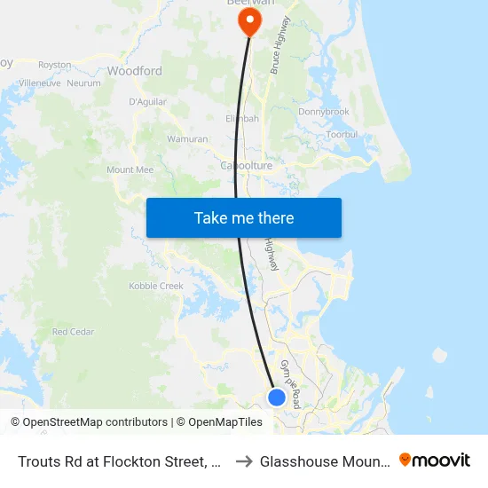 Trouts Rd at Flockton Street, Stop 43 to Glasshouse Mountains map
